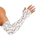 White Bull Terrier Pattern Print Sun Protection Arm Sleeves