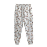White Bull Terrier Pattern Print Sweatpants