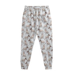 White Bull Terrier Pattern Print Sweatpants