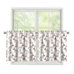 White Bull Terrier Pattern Print Tier Curtains
