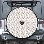 White Bull Terrier Pattern Print Tire Cover With Camera Hole
