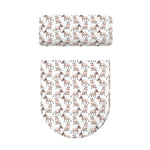 White Bull Terrier Pattern Print Toilet Lid And Tank Cover Set