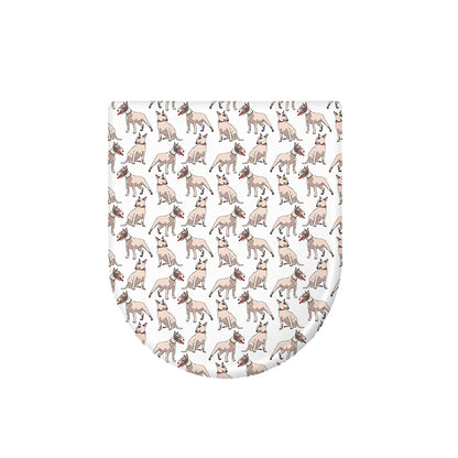 White Bull Terrier Pattern Print Toilet Lid Cover
