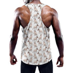 White Bull Terrier Pattern Print Training Tank Top