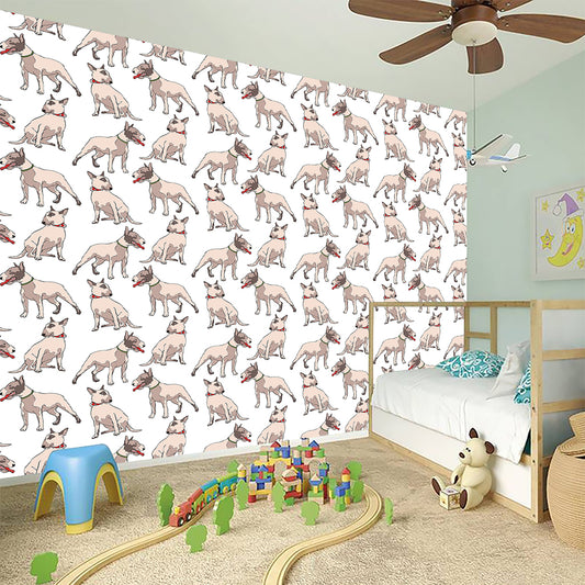 White Bull Terrier Pattern Print Wall Sticker