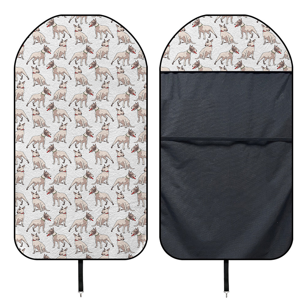 White Bull Terrier Pattern Print Waterproof Car Seat Cover
