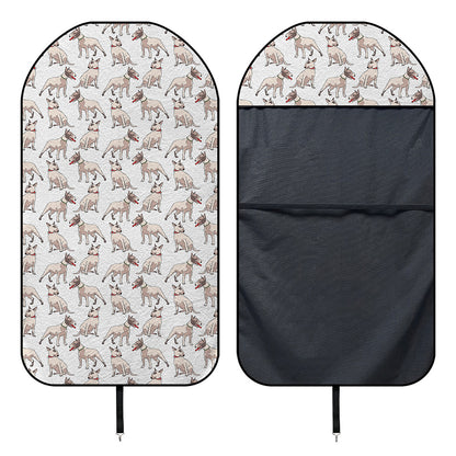 White Bull Terrier Pattern Print Waterproof Car Seat Cover