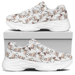 White Bull Terrier Pattern Print White Chunky Shoes