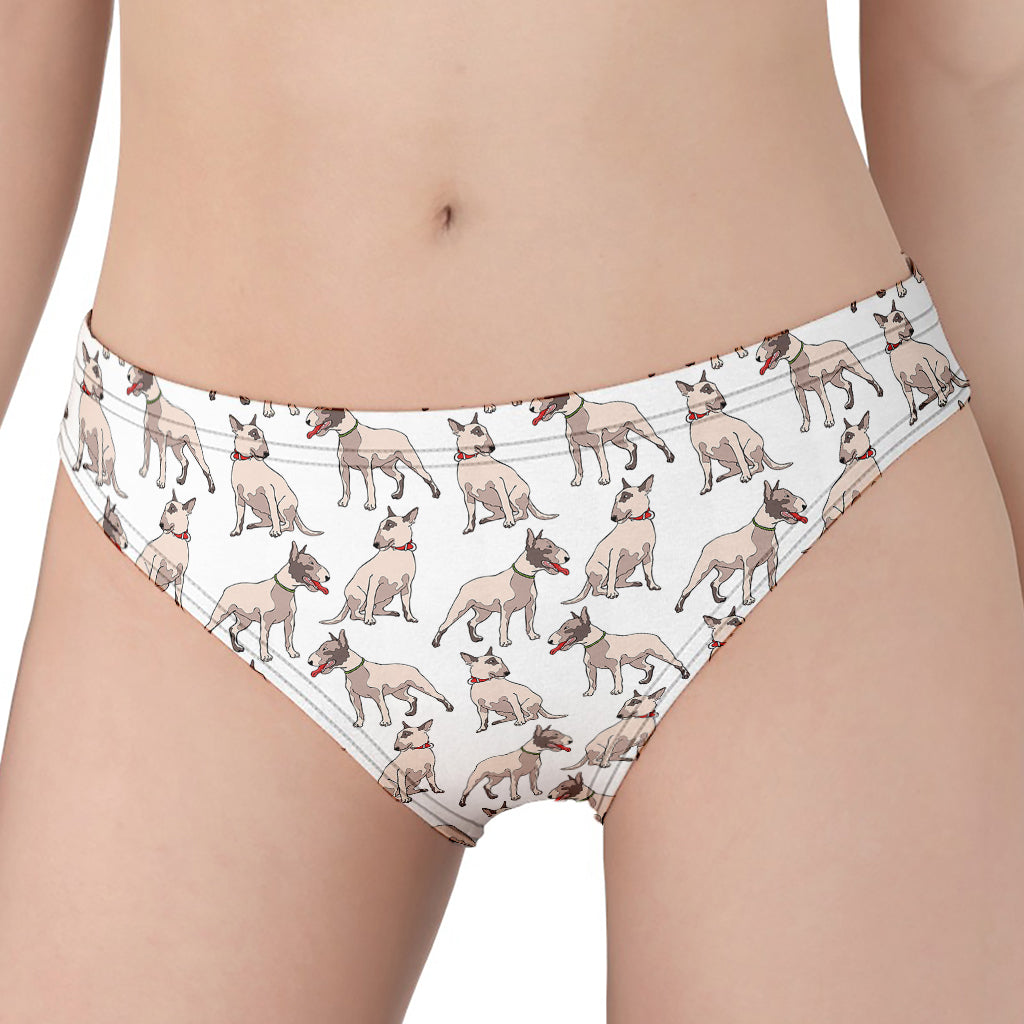 White Bull Terrier Pattern Print Women's Panties