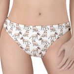 White Bull Terrier Pattern Print Women's Thong