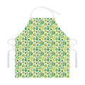 White Cactus Plant Pattern Print Adjustable Apron