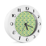 White Cactus Plant Pattern Print Alarm Clock