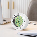 White Cactus Plant Pattern Print Alarm Clock