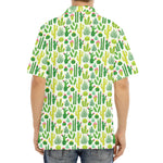 White Cactus Plant Pattern Print Aloha Shirt