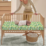 White Cactus Plant Pattern Print Baby Crib Sheet
