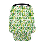 White Cactus Plant Pattern Print Baby Seat Cover