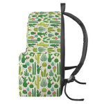 White Cactus Plant Pattern Print Backpack