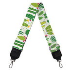 White Cactus Plant Pattern Print Bag Strap