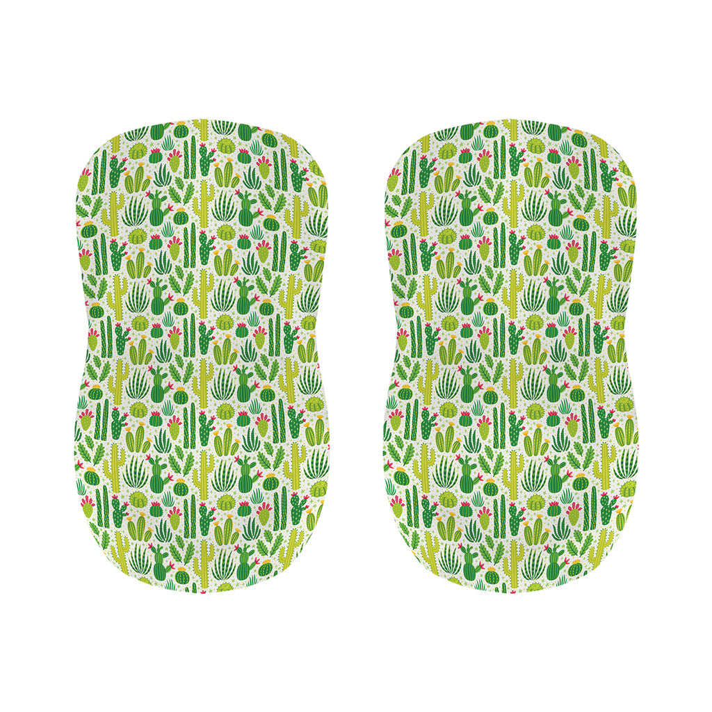 White Cactus Plant Pattern Print Bar Stool Covers