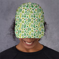 White Cactus Plant Pattern Print Baseball Cap