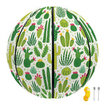 White Cactus Plant Pattern Print Basketball