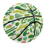 White Cactus Plant Pattern Print Basketball