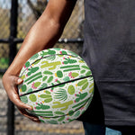 White Cactus Plant Pattern Print Basketball
