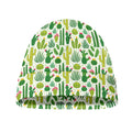 White Cactus Plant Pattern Print Beanie