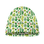 White Cactus Plant Pattern Print Beanie