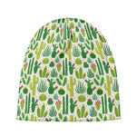 White Cactus Plant Pattern Print Beanie