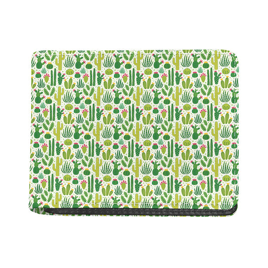 White Cactus Plant Pattern Print Bifold Wallet
