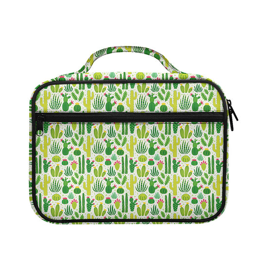 White Cactus Plant Pattern Print Briefcase Bible Bag