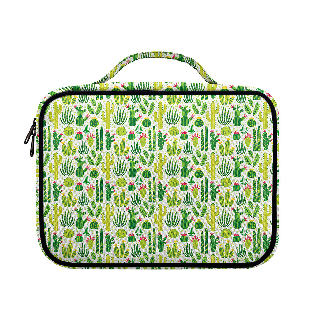 White Cactus Plant Pattern Print Briefcase Bible Bag