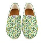 White Cactus Plant Pattern Print Casual Shoes