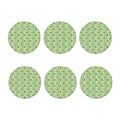 White Cactus Plant Pattern Print Coaster Set