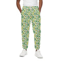 White Cactus Plant Pattern Print Cotton Sweatpants
