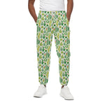 White Cactus Plant Pattern Print Cotton Pants