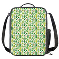 White Cactus Plant Pattern Print Crossbody Lunch Bag