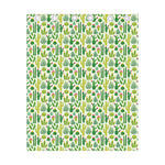 White Cactus Plant Pattern Print Curtain