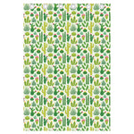 White Cactus Plant Pattern Print Curtain