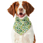 White Cactus Plant Pattern Print Dog Bandana