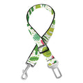 White Cactus Plant Pattern Print Dog Seat Belt