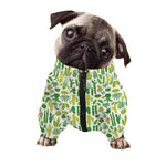 White Cactus Plant Pattern Print Dog Zip Up Jacket