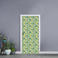 White Cactus Plant Pattern Print Door Sticker