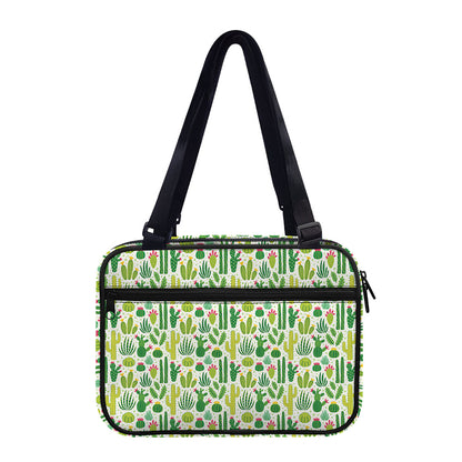 White Cactus Plant Pattern Print Double Strap Bible Bag
