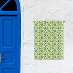 White Cactus Plant Pattern Print Garden Flag