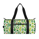 White Cactus Plant Pattern Print Gym Bag