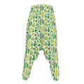 White Cactus Plant Pattern Print Hammer Pants