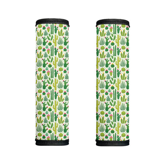 White Cactus Plant Pattern Print Handle Covers