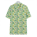 White Cactus Plant Pattern Print Hawaiian Shirt